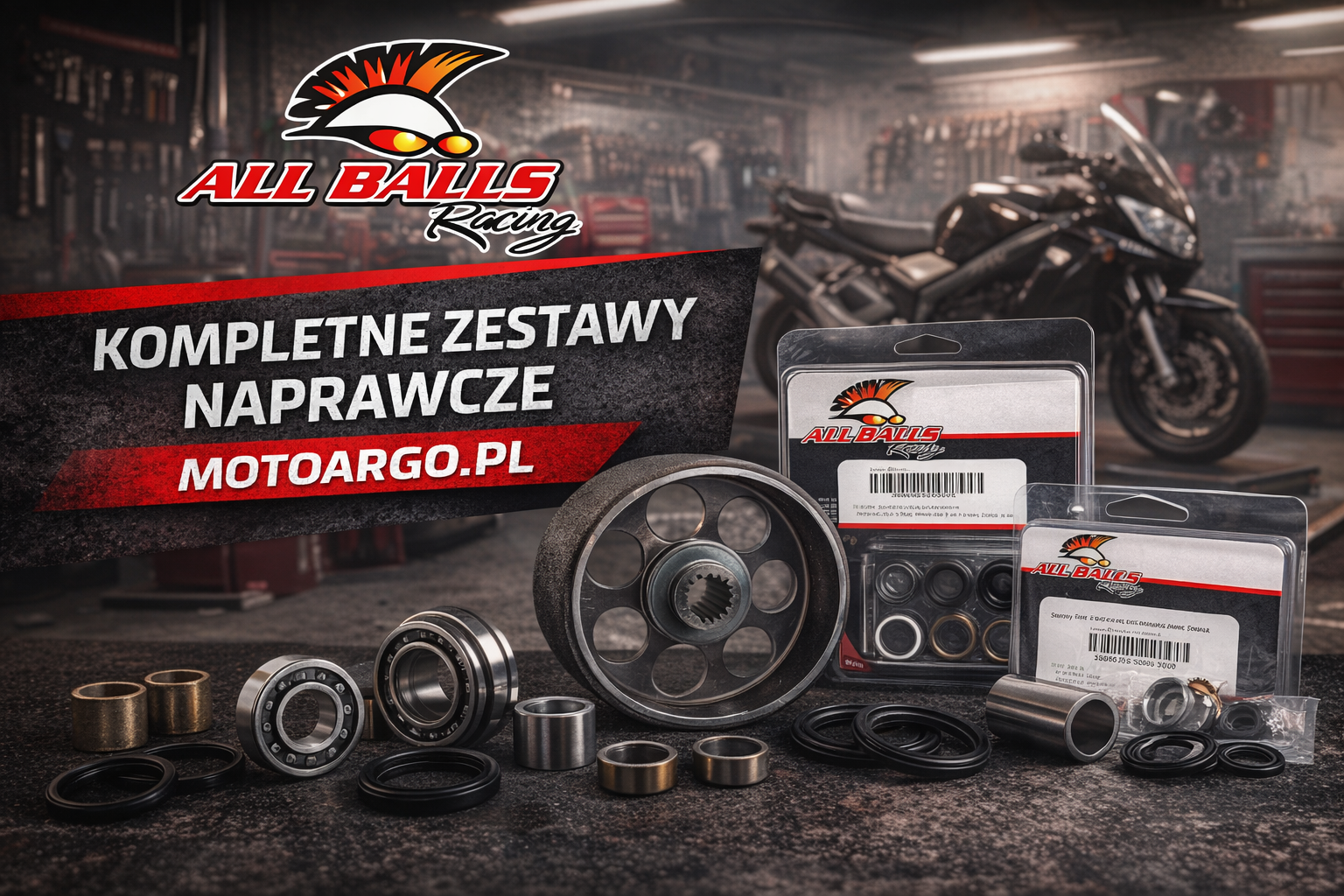 All Balls Racing – kompletne zestawy naprawcze do motocykli, skuterów i ATV w ofercie Motoargo