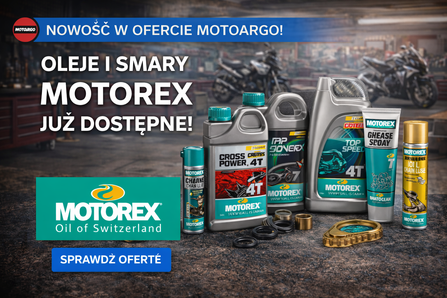 🆕 Oleje i smary MOTOREX już dostępne w ofercie Motoargo!